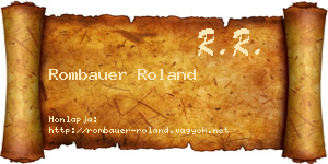 Rombauer Roland névjegykártya